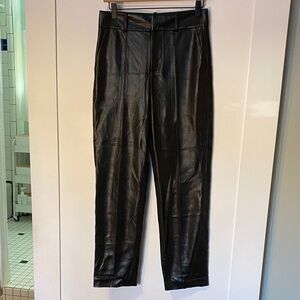 Alice + Olivia Black Faux Leather Trousers